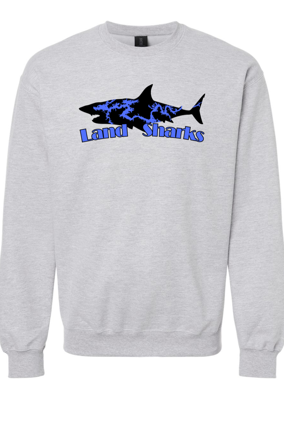 Land Sharks Logo (Black) | Grey Crewneck Sweatshirt