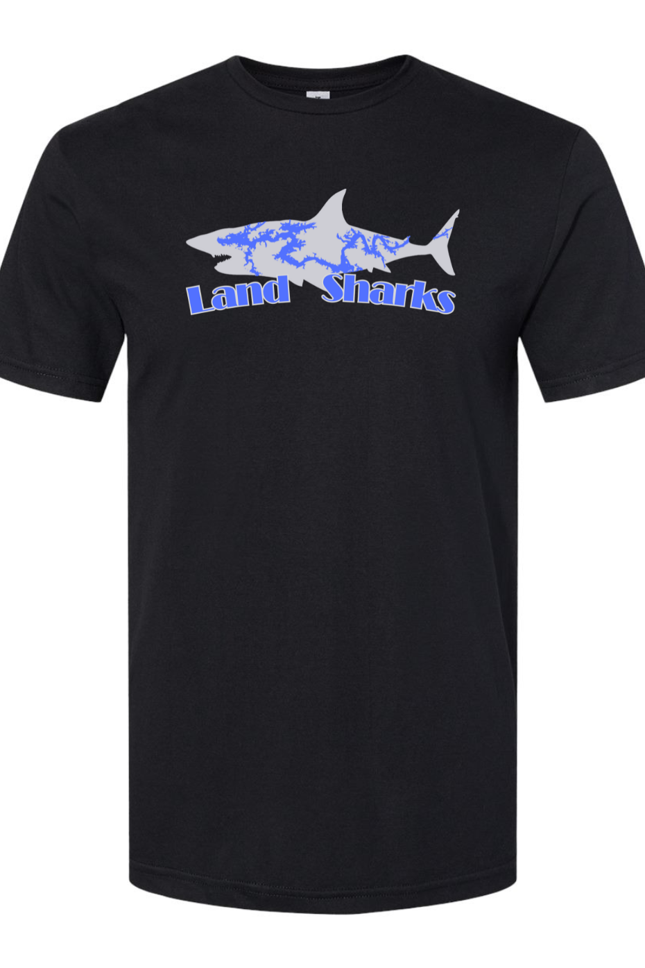 Land Sharks Logo (Grey) | Black Tee