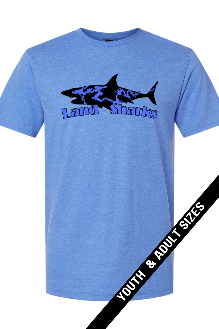 Land Sharks Logo (Black) | Blue Tee