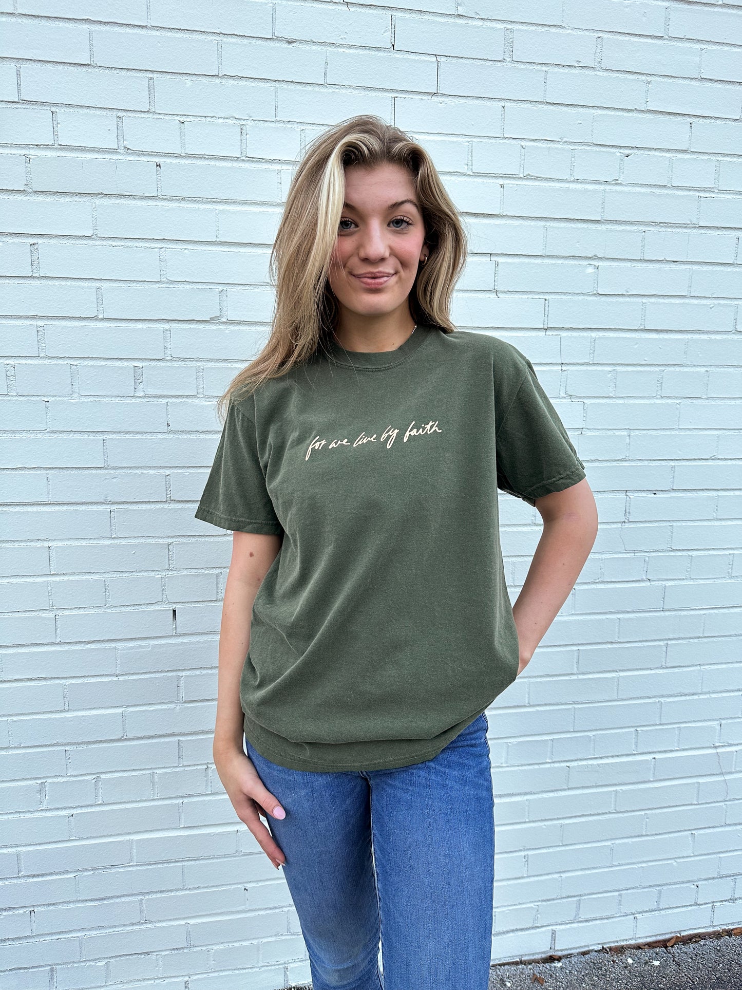 Not By Sight Tee | Deep Green