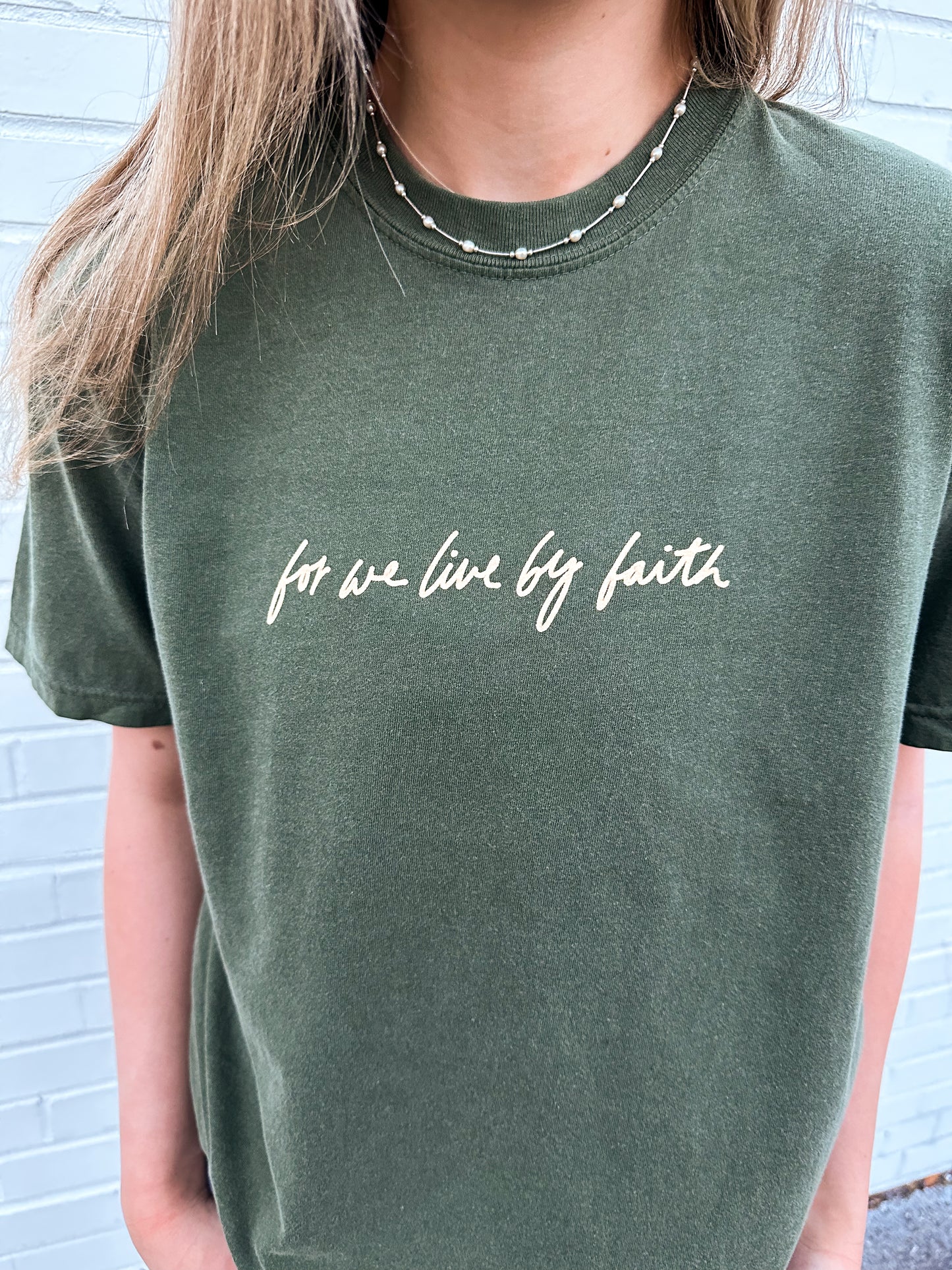 Not By Sight Tee | Deep Green