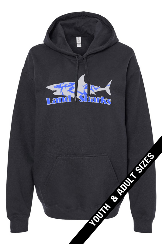 Land Sharks Logo (Grey) | Black Hoodie