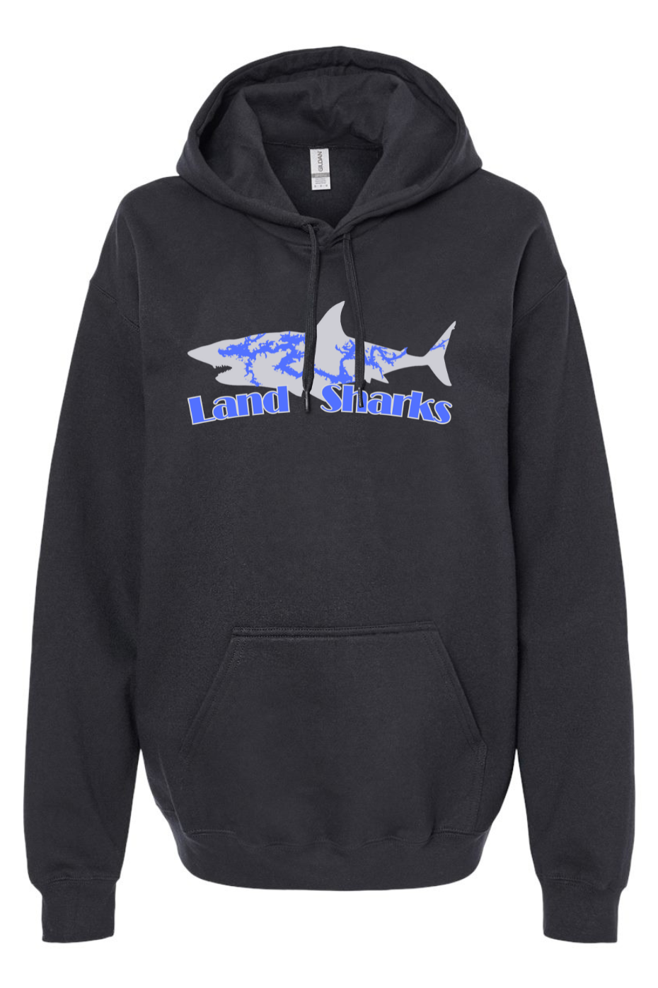 Land Sharks Logo (Grey) | Black Hoodie
