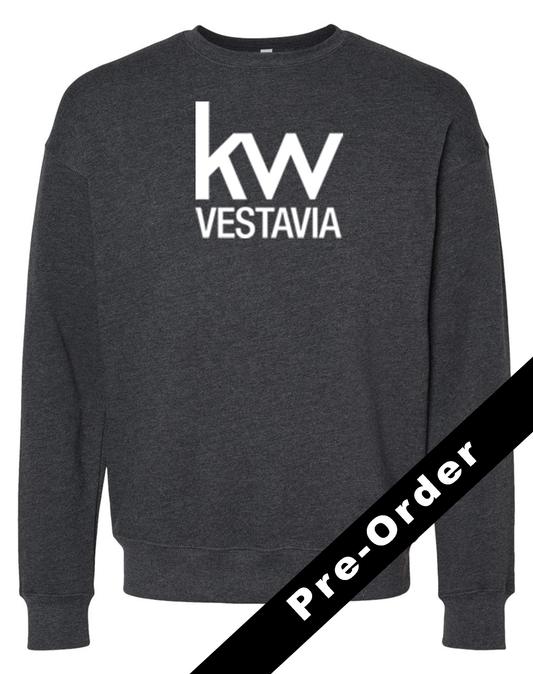 Crewneck Sweatshirt - Dark Grey Heather- KW Vestavia Square logo