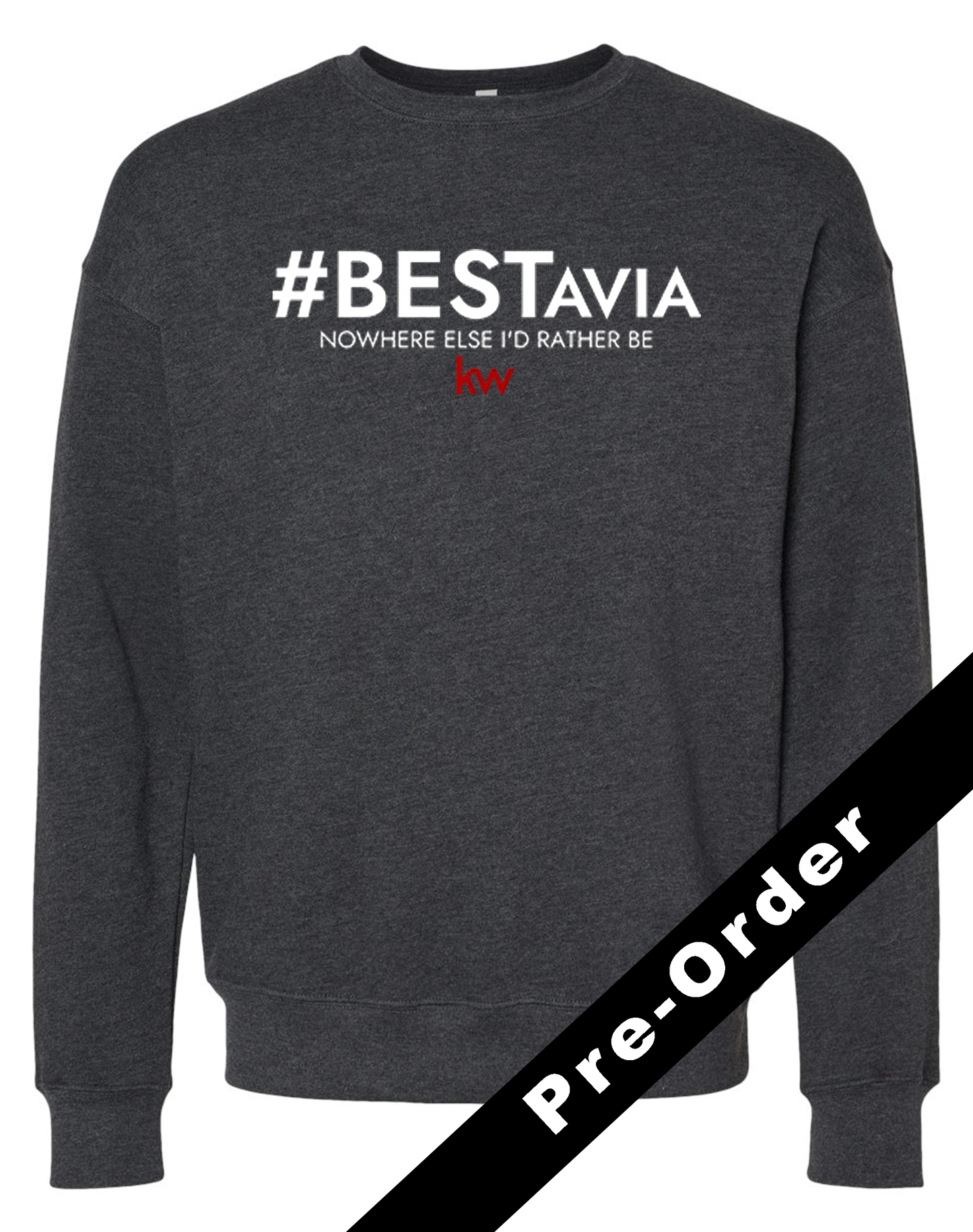 Crewneck Sweatshirt - Dark Grey Heather- BESTavia logo