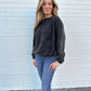 Mineral Washed Side Tie Sweatshirt | Black