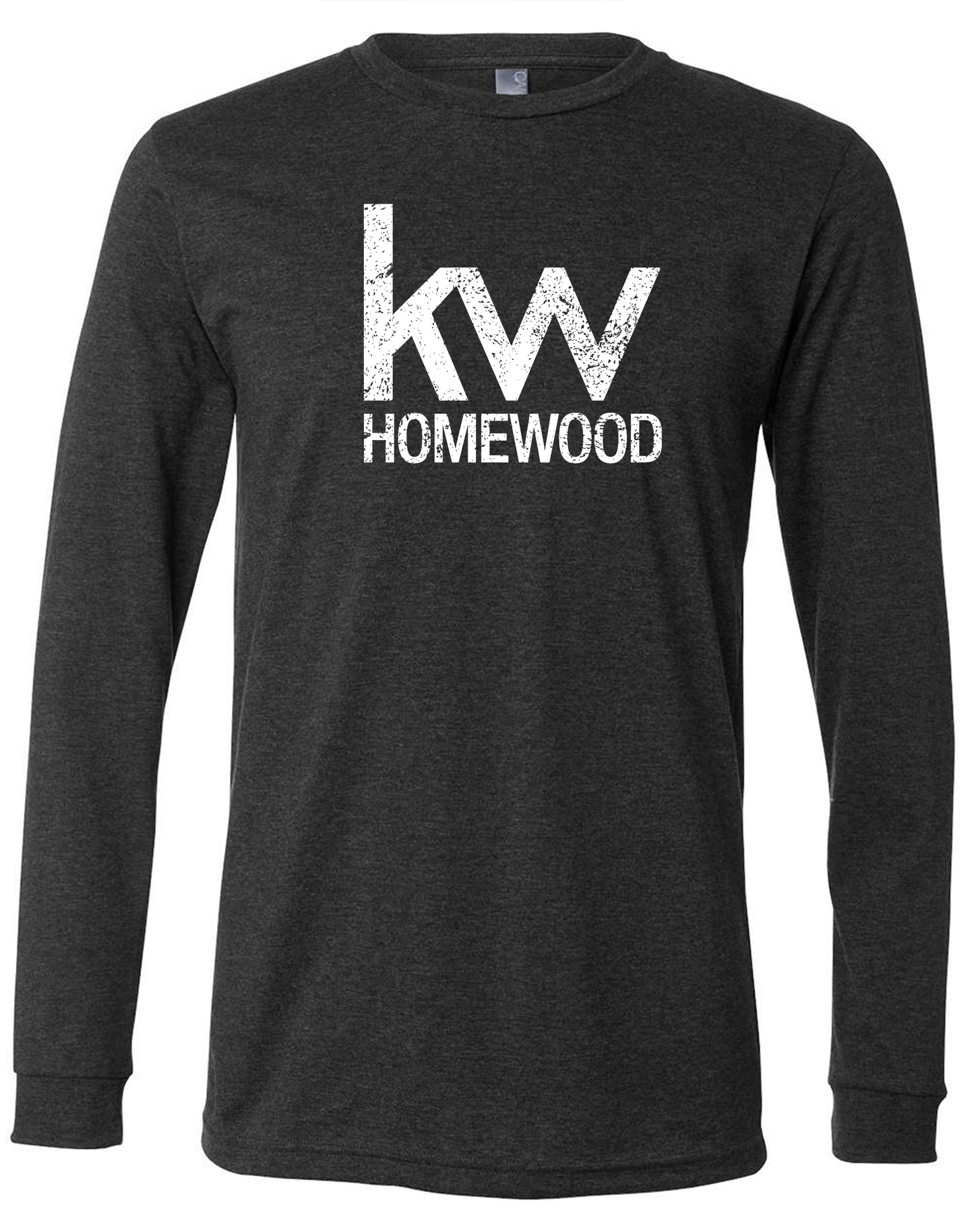 Long Sleeve Tee - Dark Heather Grey - KW Homewood Distressed Logo