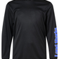 Land Sharks Sleeve Print (Blue) | Black Long Sleeve Performance Shirt
