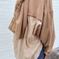 Mineral Washed Contrast String Hoodie | Taupe