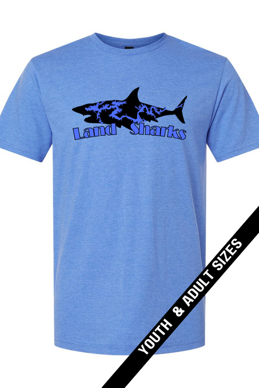 Land Sharks Logo (Black) | Blue Tee