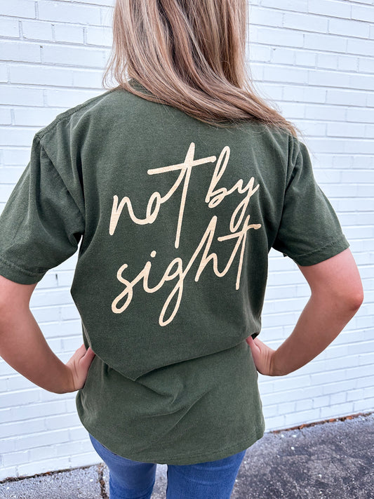 Not By Sight Tee | Deep Green