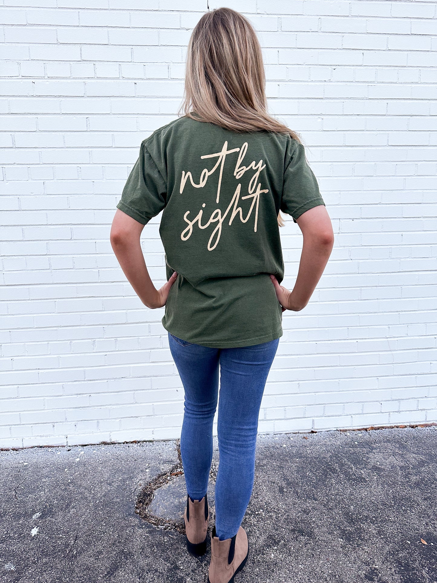 Not By Sight Tee | Deep Green