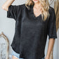 Mineral Washed Thermal High Low Shirt