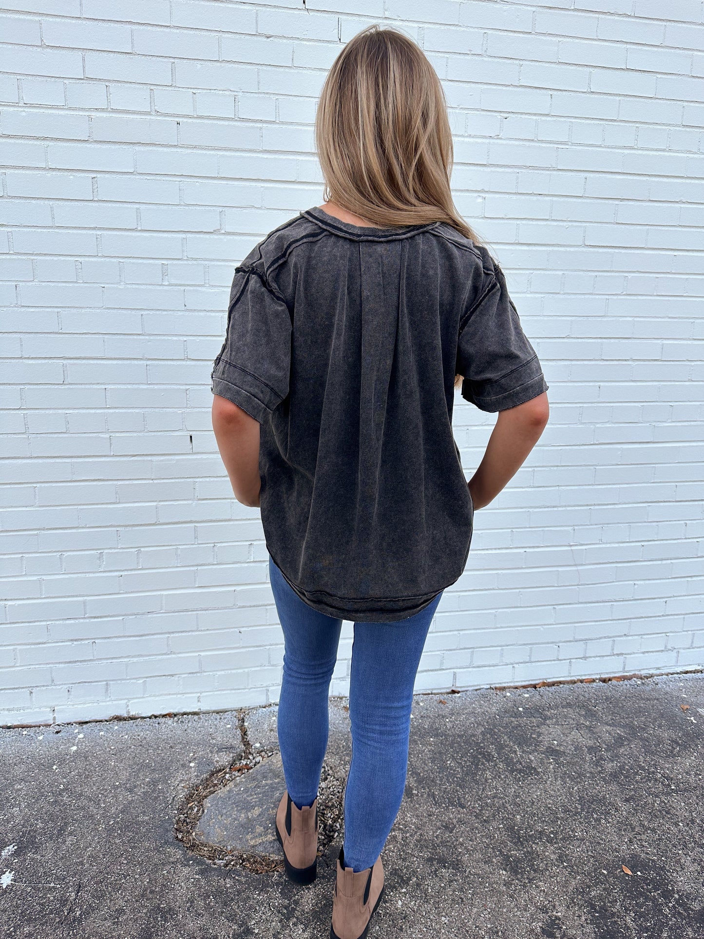 Mineral Washed Heritage Henley Top