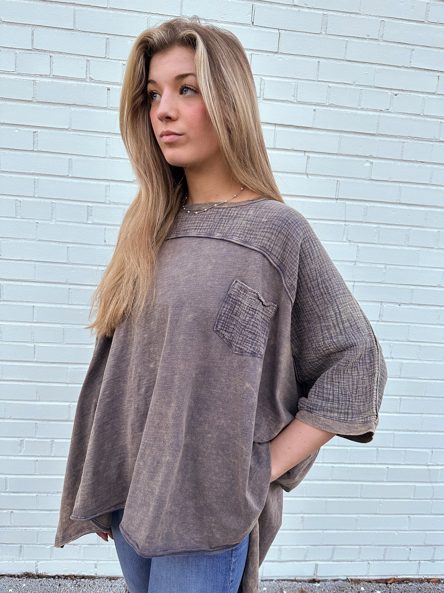 Mineral Washed Oversized Boxy Top