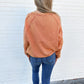 Mineral Washed Side Tie Sweatshirt | Rust