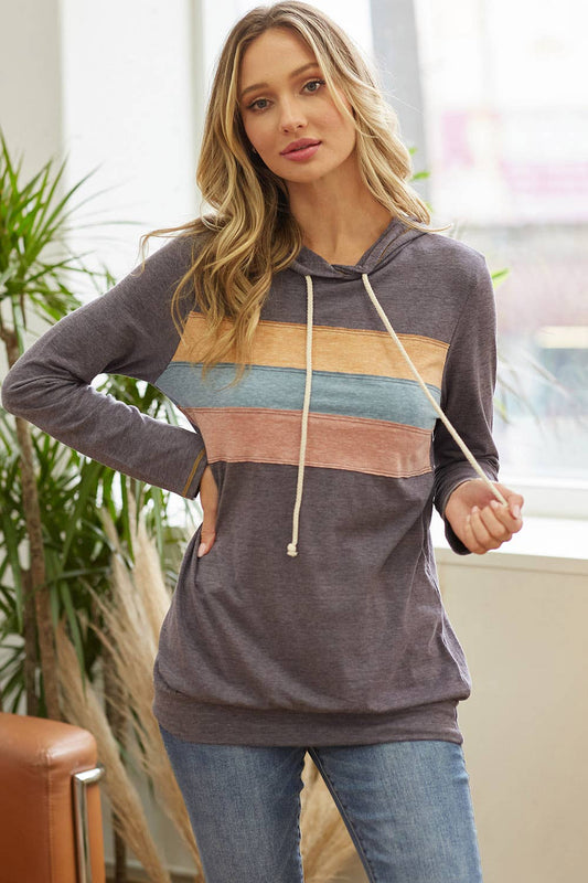 Jersey Colorblock Hooded Top