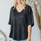 Mineral Washed Thermal High Low Shirt