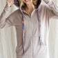 Plaid Accent Zip Hoodie