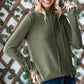 Ribbed Hooded Top | Olive
